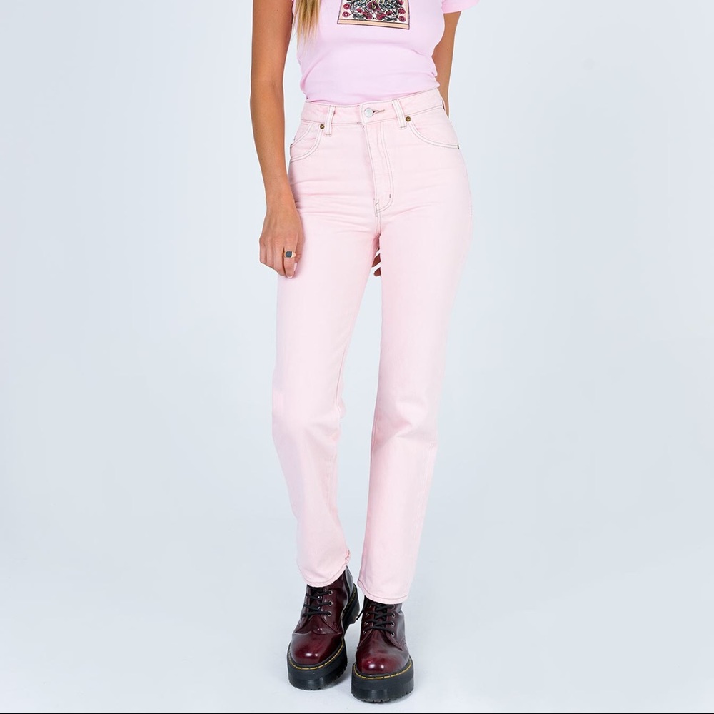 Rollas Pink Straight Leg Jeans